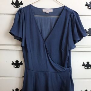 LOFT Wrap Blouse. Cornflower Blue. M.